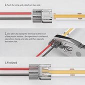 cheap LED Accessories-COB LED Strip Connectors 10 PCS 20 PCS 5mm 8mm 10mm 2-pin LED Strip Connectors LED Tape Connectors Transparent Solderless no Dark Areas Suitable for LED Light Connectors DIY COB/SMD