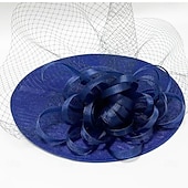 billiga Fascinatorer-Huvudbonad Sinamay Fedora Hatt Bröllop Aftonfest Teaparty Hästkapplöpning Cocktail Vintage Söt Med Fjäder Huvudsmycke Huvudbonad