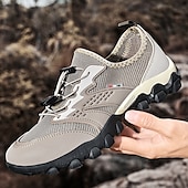 preiswerte Sneaker für Herren-Herren Sneaker Upstream-Schuhe Canyoning Lässig Outdoor PU Leder Netz Atmungsaktiv Bequem Rutschfest Schnürung Schwarz Braun Khaki Sommer Frühling
