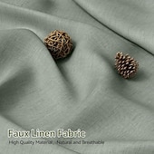 お買い得  シャワーカーテン-バスルーム用ボホシャワーカーテン、タッセル付きファームハウスシャワーカーテン、セージグリーンシャワーカーテンセット、フェイクリネンファブリックシャワーカーテン（12フック付き）、ホテル品質