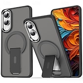 Недорогие Чехлы для Samsung-Чехол для телефона Samsung Galaxy S24 S24 Ultra Plus S23 Ultra S25 S25 Plus S25 Ultra с магнитной адсорбцией и подставкой полупрозрачный магнитный PC
