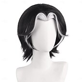 economico Parrucche Anime-hazbin hotel parrucca sintetica hesco micro locs lisci parrucca asimmetrica con riga profonda 14 pollici a1 capelli sintetici da donna cool classico confortevole nero