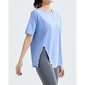 cheap Women&#039;s Shirt-US Open Women&#039;s Tops Sport Shirt Tennis Shirt Short Sleeve Split Side Split Tennis Golf Pickleball Crew Neck Solid Colored Top Black White Pink Tennis Clothing