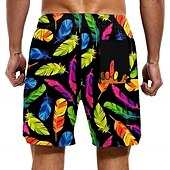 billige Dyr og fugler-Herre Dama Morsom Langfinger Fôret shorts 2 i 1 svømmeshorts Badeshorts Medium Midje Hawaiisk Feriereise Strand Klær Sidelommer Med kompresjonsforing Elastisk snøring i midjen Designer Klær