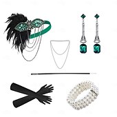 ieftine Accesorii și altele-Anii 1920 Gatsby Bandană Adolescentă Brățări cu Mărgele Cercei Gatsby Pană Retro Luciu Sclipitor Cristale / Strasuri Pentru femei Carnaval ziua îndragostiților Mascaradă Îmbrăcăminte de seară de