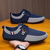 abordables Chaussures Décontractées à Lacets-Baskets décontractées bicolores en tricot pour hommes – Chaussures de sport à lacets en nylon respirant pour un usage quotidien