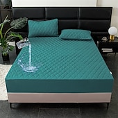 abordables Parures de draps-Protector de matelas imperméable Matelas matelassé Housse de matelas ajustée Protéger le lit Housse de lit épaisse Antidérapante Draps ajustés avec poche profonde Silencieux Hypoallergénique