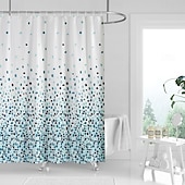 お買い得  シャワーカーテン-フック付きシャワーカーテン 180cm*180cm(70&quot;*70&quot;) ポリエステル 洗濯可能 防水幾何学的青紫パターン