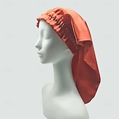 abordables sombreros caseros-Diadema larga de seda banda elástica Para dormir con cabello largo transpirable A prueba de viento Cálido sombrero elástico de seda de morera