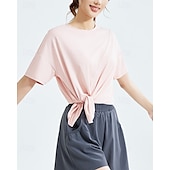 cheap Women&#039;s Shirt-US Open Women&#039;s Tops Sport Shirt Tennis Shirt Short Sleeve Split Side Split Tennis Golf Pickleball Crew Neck Solid Colored Top Black White Pink Tennis Clothing
