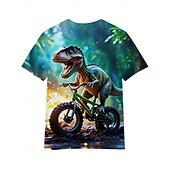 preiswerte Jungen 3D Tiere-Jungen 3D Dinosaurier T-Shirt Kurzarm Sommer Frühling Mode Basic Kinder 4-12 Jahre Rundhalsausschnitt Outdoor Lässig Täglich Normale Passform