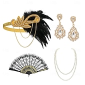 billige Tilbehør og mer-1920-tallet Den store Gatsby Flapperpannebånd i 1920-stil Den store Gatsby Fjær Kontor / Bedrift Glitrende glitter Krystall / Rhinstein Kostyme Dame Karneval Valentinsdag Maskerade Festkveldsklær