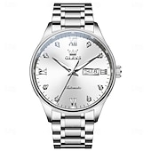 cheap Mechanical Watches-OLEVS Men&#039;s Mechanical Watch, Minimalist Fashion, Automatic Self-Winding, Luminous Date Week, Waterproof Steel Watch