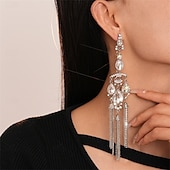 abordables Boucles d&#039;oreilles-Argent Zircon Boucle d&#039;Oreille Créoles Le style rétro Géométrique Goutte ancien Mode Des boucles d&#039;oreilles Bijoux Argent Pour Mariage Soirée Fiançailles Bal de promo 1 Paire