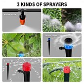 cheap Watering &amp; Irrigation-240FT Drip Irrigation System,Automatic Drip Irrigation Kit with 1/2 inch Hose 1/4 inch Distribution Tubing and Accessories,for Lawn Raised Bed Greenhouse Plant Watering System