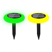 baratos Luzes Subaquáticas-1 pc led solar luzes de chão ao ar livre à prova d&#039;água rgb luz colorida piscina luz terra plug in dupla finalidade split design ip65 à prova d&#039;água pátio jardim gramado caminho piscina fonte paisagem