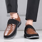 billiga Tillfällig-bruna slip-on sneakers för män med kardborreband – trendiga skor för vardagskläder och aktiv livsstil