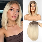 cheap Synthetic Trendy Wigs-Bob Wigs for Women Middle Part Bob Style Heat Resistant Fibre Synthetic Heat Resistant Wigs Ligt Brown Color