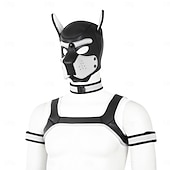 levne Příslušenství-BDSM Kožená komunita Puppy Play Maska pro štěně Psí kapuce Dospělé Unisex Pride Parade Měsíc hrdosti předvečer Všech svatých Karneval Jednoduchý karnevalový kostým