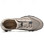 preiswerte Sneaker für Herren-Herren Sneaker Upstream-Schuhe Canyoning Lässig Outdoor PU Leder Netz Atmungsaktiv Bequem Rutschfest Schnürung Schwarz Braun Khaki Sommer Frühling