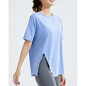 cheap Women&#039;s Shirt-US Open Women&#039;s Tops Sport Shirt Tennis Shirt Short Sleeve Split Side Split Tennis Golf Pickleball Crew Neck Solid Colored Top Black White Pink Tennis Clothing