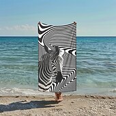 economico set di asciugamani da spiaggia-telo mare stampato, telo mare leggero e anti-sabbia ad asciugatura rapida, ideale per viaggi, piscina e uso all&#039;aperto