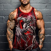 preiswerte 3D-Tanktops für Herren-Herren Drache Weste Unterhemd Ärmellos T-Shirt 3D-Druck Rundhalsausschnitt Hemd Mode Übertrieben Straße Lässig Täglich Rote Blau Purpur Sommer Frühling Bekleidung S M L XL XXL XXXL