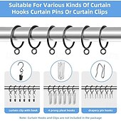 cheap Storage &amp; Organization-48 Pack Curtain Rings with Eyelets Metal Drapery Rings for Pinch Pleat Curtains Panels Drape Rings Fits Up to 1.2 in Curtains Rod 1.5 Inch I D Silver