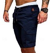 economico Classico-Per uomo Pantaloncini cargo Shorts Pantaloncini Estivi Coulisse Elastico in vita Multi-tasche Semplice Comodità Indossabile Lunghezza al ginocchio All&#039;aperto Sport Quotidiano Moda Casual Nero Blu