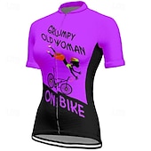 tanie Damskie koszulki-Damskie Koszulka rowerowa Graficzny Litery i cyfry Krótki rękaw Rower Tee Tshirt Dżersej z 3 tylnymi kieszeniami Kolarstwo górskie Szybkie wysychanie Anatomiczny kształt Odprowadzające wilgo