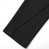 cheap Loose-Men&#039;s Dress Pants Trousers Pocket Layered Straight Leg Plain Comfort Soft Knee Length Formal Outdoor Daily Elegant Fashion Black White Micro-elastic