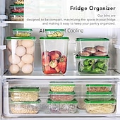cheap Kitchen Storage-17PCS Food Container Fridge Bins, Leakproof Food Grade Plastic Various Sizes with Lid for Leftover Meals