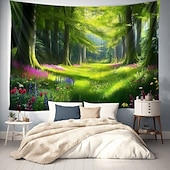 cheap Landscape Tapestry-Landscape Forest Hanging Tapestry Wall Art Large Tapestry Mural Decor Photograph Backdrop Blanket Curtain Home Bedroom Living Room Decoration
