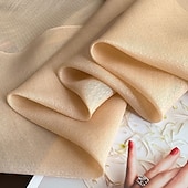 abordables Manches &amp; Écharpe-Printemps et automne nouveau clou perle simulation foulard en soie élégant et polyvalent pour les femmes brodé fleur de pommier longue écharpe été crème solaire écharpe
