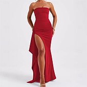 levne Plesové šaty-Marlene  trubkové párty šaty elegantní šaty svatební svatební hosté podlahová délka bez rukávů bez ramínek polyester bez zad s rozparkem