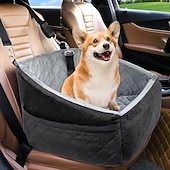 baratos Capas para bancos de automóveis-assento de carro para cães de pequeno e médio porte, assento elevatório removível e lavável para cães com menos de 30 libras, assento de carro para animais de estimação, cama de viagem com bolsos de