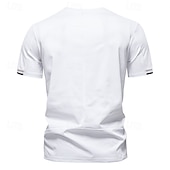cheap Men&#039;s Casual T-shirts-Men&#039;s T Shirt Henley Shirt Tee Short Sleeve Shirt Short Sleeve Crewneck Summer Plain Fashion Designer Basic Plain Vacation Street Going out Apricot Black White Top Tee for Men