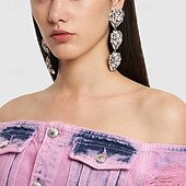 cheap Earrings-Women&#039;s Clip on Earring Classic Heart Precious Stylish Dangling Romantic Imitation Diamond Earrings Jewelry Silver For Wedding Party Club 1 Pair