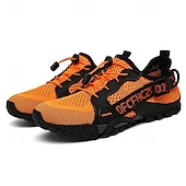 voordelige Casual Sneakers-Voor heren Sneakers Rivierschoenen Canyoning PU Leder Netstof Ademend Comfortabel Anti-slip Veters Zwart Donker paars Blauw Zomer Lente