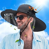 זול מכשירי חשמל ביתיים-כובע עם פוטנציאל סולארי לאוויר חיצוני עם מאווררים כפולים נשלפים – כוח רוח מתכוונן במהירויות 3 וכניסת טעינה USB