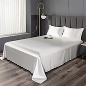 abordables Parures de draps-Drap en soie glacée Pièce unique Drap de satin Drap de soie cool Housse de coussin Ensemble de trois pièces
