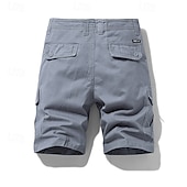economico Classico-Per uomo Pantaloncini cargo Shorts Pantaloncini Estivi Multi-tasche Bottonato Tasca con Patta Semplice Comodità Indossabile Lunghezza al ginocchio All&#039;aperto Sport Quotidiano Moda Casual Nero Blu