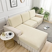 baratos Capa para assento de Sofá &amp; Apoios de Braços-Capa de almofada de sofá com saia para sala de estar com design vintage, protetor de móveis resistente à água, elastano, elástico removível, capa de sofá de canto em forma de L