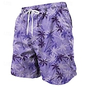 billiga Tropiska växter och blommor-Herr Kokosnötsträd Gradientfärg Tropiska växter Badshorts Boardshorts Medium Midja Hawaiisk Strandsemester Sidfickor Mesh foder Elastisk dragsko i midjan Designer Kläder