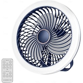 voordelige Campingverlichting en lantaarns-1 st. multifunctionele ventilatorlamp, verticaal hangend, drievoudig gebruik, drie dimstanden, airconditioning, afstandsbediening met USB-oplaadfunctie, kantoor, kamperen, thuisgebruik