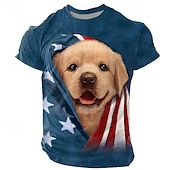 economico Maglietta patriottica per veterani-Per uomo Maglietta Manica Corta maglietta Stampa 3D Girocollo Camicia Moda Esagerato Quotidiano Feste Streetwear Casuale Blu Estate Primavera Tutte le stagioni Abbigliamento S M L XL XXL XXXL 4XL
