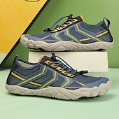 abordables Zapatillas Informales-Hombre Zapatillas de deporte zapatos descalzos Antideslizantes Barranquismo Casual Cuero PU Malla Transpirable Cómodo Antideslizante Cordones Negro / Rojo Negro Azul Real Verano Primavera