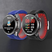 abordables Relojes inteligentes-Reloj inteligente tipo bolsa de aire monitoreo de presión arterial ECG monitor de temperatura podómetro Android e iOS impermeable