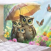 preiswerte tierische Wandteppiche-Tier Eulen Hängender Wandteppich Wandkunst Großes Wandteppich Wanddekoration Fotografie Hintergrund Deckenvorhang für Zuhause Schlafzimmer Wohnzimmer Dekoration