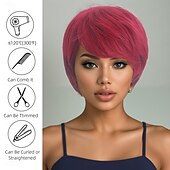 economico Parrucche trendy sintetiche-Parrucca Sintetica Liscio Liscio naturale Asimmetrico Riga Profonda Fatto a macchina Parrucca 10 pollici A1 Capelli Sintetici Per donna Classico Gradiente di colore Capelli Evidenziati / Balayage